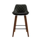 Artiss 2x Bar Stools PU Seat Wooden BA-TW-8206-BKX2