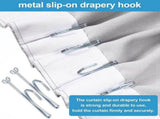 Stainless Steel Slip-On Drapery Hooks, 80 Pcs, Metal Curtain Pleat Hooks, Silver Finish V1366-AZ2-W-14531