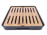 Rectangle Bamboo Tea Tray Teapot Mat Serving Tray Draining Board Tea Set Home Kitchen Use13in 1100ml V1294-YM0721-3118210073612