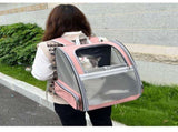 Pink Breathable Pet Carrier Backpack - 35 x 29 x 41 cm Oxford Fabric Travel Bag with Mesh V888-ELOSUNG47428