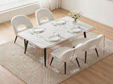 Artiss Dining Table and Chairs Set 5pcs Kitchen Furniture Marble White DSET-MAR150-SHP-WHX4