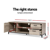 Artiss TV Cabinet Entertainment Unit 132cm Pine Tania LC-FURNI-TV01-OAK-AB