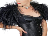 Black Ostrich Feathers Trim,78.7Inx3.15-4.3In Wide Ostrich Feathers Sewing Fringe Trim Ribbon for V1189-WXFWAL-20260319-00123