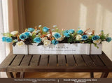 faux potted plant, sunflower, wooden box, home decor, Australia, living room tabletop V1106-112-23547-MLT-27