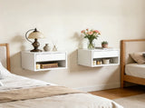 Levede 2 Floating Bedside Tables Side Table Storage Nightstand Bedroom Cabinet NI1080-WH-AU