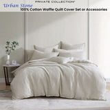 Private Collection Urban Stone 100% Cotton Waffle Quilt Cover Set Queen V442-LED-QUILTCS-URBANWAFFLE-STONE-QS