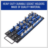 80 Socket Storage Rail Mixed Organizer Rack Holder Ball Locking 1/4" 3/8" 1/2" V465-97274