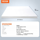 Mattress Topper Memory Foam Detachable & Washable Queen 76.2 mm Thickness V952-JYHMD6080INCMVYELV0