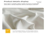 Light yellow and light gray Washed Cotton Bedding Set - Solid Color Fitted Sheet Style, 4-Piece Set V888-ELOSUNG48739