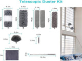 9 Pcs Microfiber Feather Duster Extendable Dusters for Cleaning with Extension Pole 30 to 100 V1192-AZ-W-31105