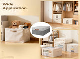 4PCS Large Closet Organizers, Blanket Storage Basket with Lid, Foldable Non-Woven Fabric Storage V1192-AZ-W-18260