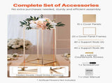 Wedding Flower Stand, 10PCS 60cm Column Flower Stand, Floral Stands with Metal Laminate, Gold V952-HLHJLFT10J60IFM47001V0