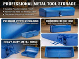 Portable Metal Tool Box with Lock for Home Workshop Tool Storage and Transport, 37 x 16 x 12 cm V1237-ZY-917-009