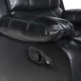 Chelsea 2R Seater Finest Leatherette Recliner Feature Console LED Light Ultra Cushioned V43-REC-CHLS2RBL