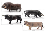 4 Pcs Simulation Farm Cow Cattle Ox Bull Figurine PVC Farm Animal Model Action Figure Home V1294-YM0714-10333402