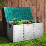 Gardeon Outdoor Storage Box 290L Lockable Organiser Garden Deck Shed Tool Green OSB-290L-GB