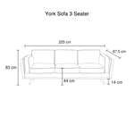 3 Seater Sofa Beige Fabric Modern Lounge Set for Living Room Couch with Wooden Frame V43-SOF-YOKBG3S