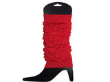 6x LEG WARMERS Knitted Womens Neon Party Knit Ankle Fluro Dance Costume 80s BULK - Red V563-BR-6NNLEGWRMR-RED