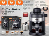 Compact 3.5Bar Semi-Automatic Espresso Machine with Steam Milk Frother for Home, Office, and Small V1341-ZY-E2K2SU5K-BLACK