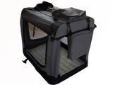 YES4PETS Large Fordable Soft Dog Cat Puppy Crate Bag With Curtain-Grey V278-SC7052-L_GREY