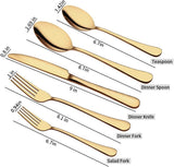 Gold Silverware Set for 8, 40-Piece Gold Flatware Set Stainless Steel Cutlery Kitchen Utensil Set V1258-DP02-C-1089