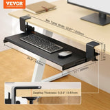 Clamp on Keyboard Tray Under Desk, Desk Keyboard Tray Slide out with Sturdy No-drill C Clamp Mount, V952-JPTPMDF00000QA5K5V0