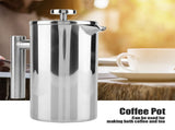 Double Walled Stainless Steel Coffee Maker French Press Tea Pot with Filter V1294-YM0727-JY11375-02