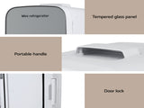 Glacio Mini Fridge Portable 13L White Electric Cooler Warmer 12V 220V PFN-B-13-WH