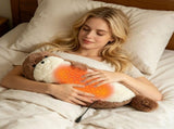 USB Heated Seal Plush Pillow with Temperature Control & Timer Soft Fleece Warming Buddy for Bed, V1341-ZY-ZE7JD333-BROWN