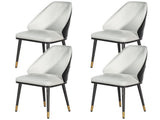 Artiss Dining Chairs Set of 4 Leather Seat Beige and Black UPHO-C-DIN-01-PU-WHX4