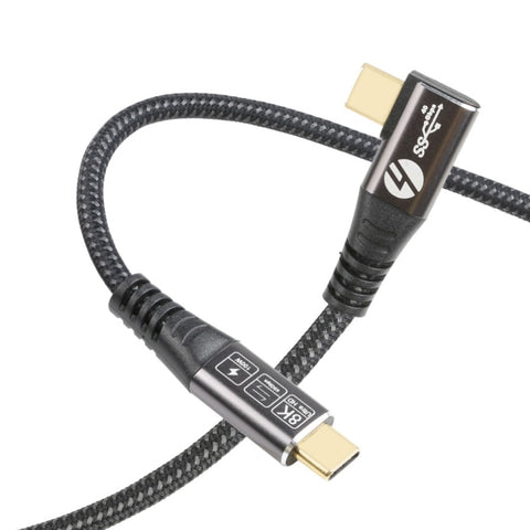 0.5m USB 4 Gen3 CM-CM One Side Straight Cable & One Side 90 Degrees | 100W 8K 60HZ 40G 005.004.0521
