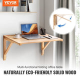 Wall Mounted Folding Table, Wall Mounted Drop Leaf Tables, Solid Wood Floating Desk for Dining, V952-FDBGZSMDB000O92SXV0