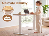 Artiss Motorised Standing Desk with Storage Drawer 120cm Wood White HASD-B-S08-WHPW