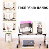 Foldable Aluminum Alloy Book Stand with 360-Degree Rotation, Height and Angle Adjustment, White V1188-MS-731-088