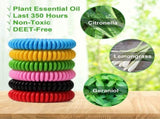 24 Packs Colorful Bracelets, Waterproof and Reusable with Nature Citronella, Lemongrass and V1192-AZ-W-17606