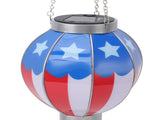 Hot Air Balloon Solar Lantern Automatic Open Iron Patriotic Flag Pattern Hanging Solar Light for V1294-YM0901-3111240201411