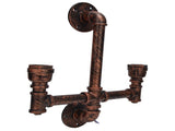 Iron Wall Lamp Double Head Water Pipe Lamp Steampunk Wall Lamp with E27 Socket for Industrial V1294-YM0901-3119210193711
