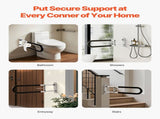 Toilet Safety Rail, 76.5 cm U-Shaped Handicap Bar, Foldable Senior Safety Pole, Flip Up Toilet V952-CSFSWZTKFZ305ODGSV0