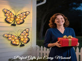2Pack Solar Butterfly Lights Outdoor Metal Decor with 20 Led Decorative 10"Outdoor Butterfly V1107-124-75442-YEL-2PACK