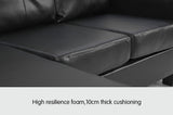 Sarantino Corner Sofa Lounge Couch with Chaise - Black SFA-ASA-JOM-BK