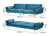 Levede 3-Seater Sofa Bed Convertible SOFABED1004-GN