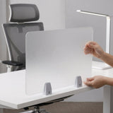 Clear Acrylic Office Desk Privacy Panel with Stable Clamp Mount, Scratch Resistant and Design V1369-AZ3-W-13224