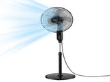 DEVANTI 16" Pedestal Fan with Remote 3 Speeds 8H Timer, Black PF-RC-40G2M-BK