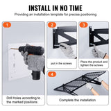 Garage Storage Shelving, 2 Pack, 122 x 61 cm Heavy Duty Garage Shelves Wall Mounted, 502 lbs Load V952-ZXCKGBDHSSC48G32SV0