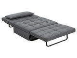 Artiss Sofa Bed Lounge Convertible Ottoman 1 Seater Couch Recliner Linen Grey SBED-E-FA-03-GY