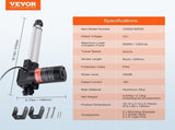 Linear Actuator 12V, 8 Inch Heavy Duty 1320lbs/6000N Linear Actuator, 0.19"/s Linear Motion Actuator V952-ZXXXZXQ8INCHTAMZ2V9