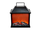 31.5cm LED Fireplace Metal/Glass Lantern Home Decor - Large V563-75149