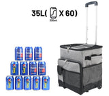 Cooler Picnic Bag Trolley Thermally Insulated - 36L - 60 cans - Grey - Drinks Food Cool Bag V382-TROLLEYCOOLER