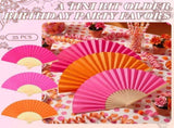36 Pcs Pink and Orange Party Hand Fan with Gift Bags Decorative Bamboo Folding Fans Bulk Thanks for V1258-DP02-C-2270
