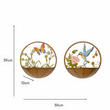 Set 2 Asst Dragonfly Butterfly Wall Planters 39cm V637-24854PLN